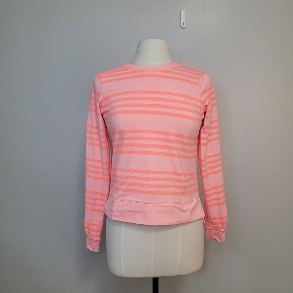 Lululemon Run: Warm Up Crew Ocean Stripe Bleached Coral / Pop Orange Size 4 - Picture 1 of 10